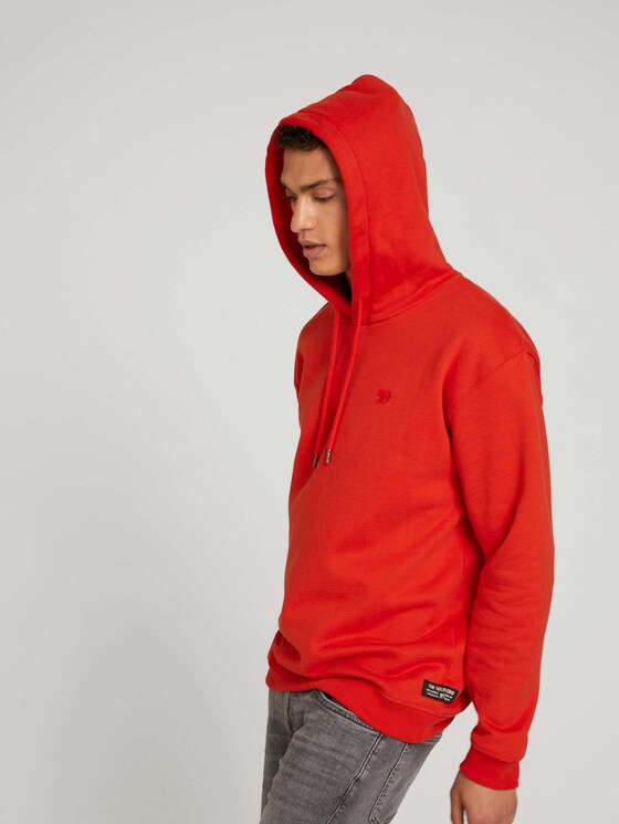Hoodie mit Bio-Baumwolle - Männer - blood orange Hoodie mit Bio-Baumwolle - Männer - blood orange - 5 - TOM TAILOR Denim