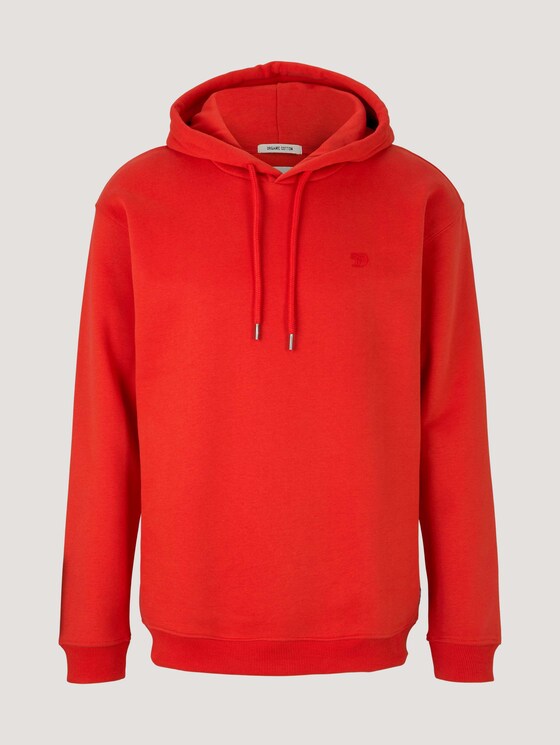 Hoodie mit Bio-Baumwolle - Männer - blood orange Hoodie mit Bio-Baumwolle - Männer - blood orange - 7 - TOM TAILOR Denim