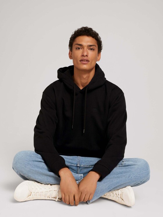 Hoodie mit Bio-Baumwolle - Männer - Black Hoodie mit Bio-Baumwolle - Männer - Black - 5 - TOM TAILOR Denim