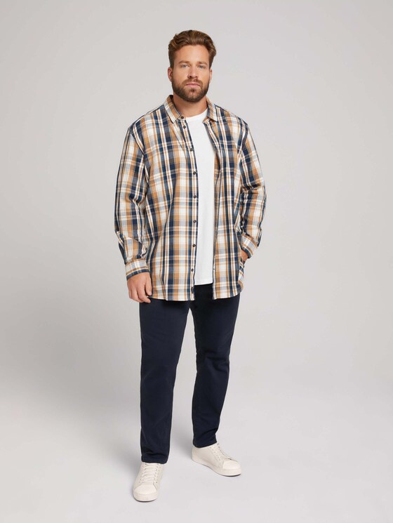 kariertes Hemd - Männer - cognac navy check kariertes Hemd - Männer - cognac navy check - 3 - Men Plus
