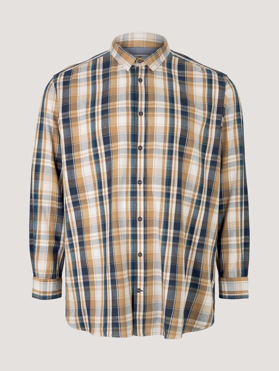kariertes Hemd - Männer - cognac navy check kariertes Hemd - Männer - cognac navy check - 7 - Men Plus