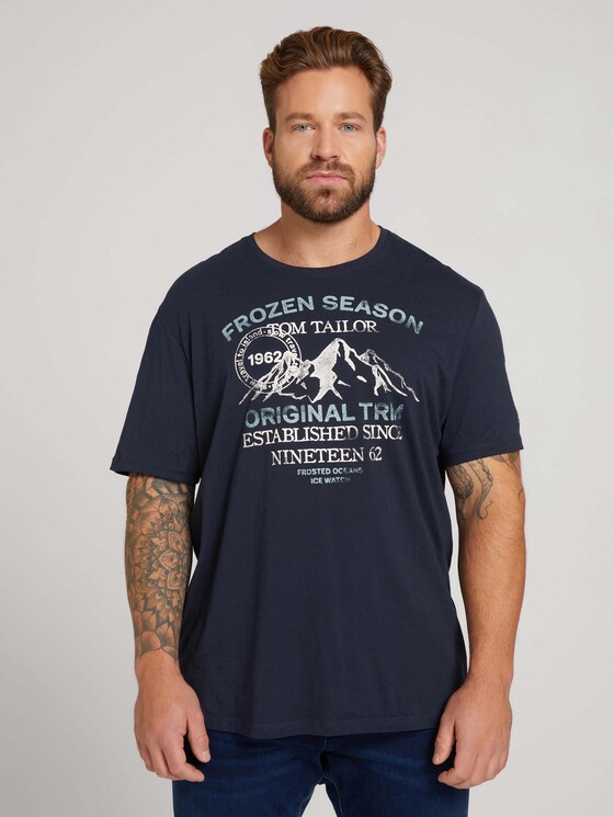 t-shirt with a print - Men - Sky Captain Blue t-shirt with a print - Men - Sky Captain Blue - 1 - Men Plus