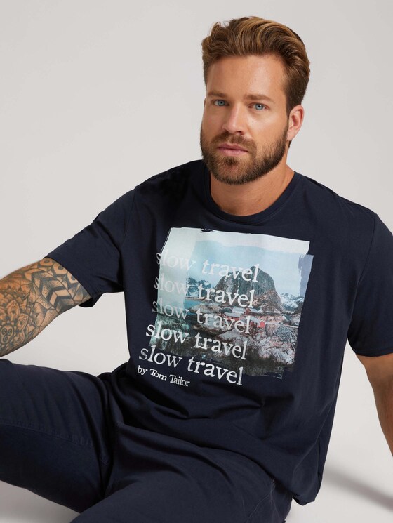 t-shirt with a photo print - Men - Sky Captain Blue t-shirt with a photo print - Men - Sky Captain Blue - 5 - Men Plus