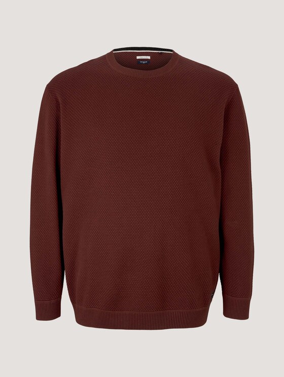 Strukturierter Pullover mit Bio-Baumwolle - Männer - Decadent Bordeaux Strukturierter Pullover mit Bio-Baumwolle - Männer - Decadent Bordeaux - 7 - Men Plus