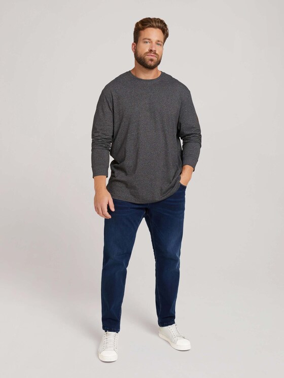Langarmshirt in Melange-Optik - Männer - offwhite black grindle Langarmshirt in Melange-Optik - Männer - offwhite black grindle - 3 - Men Plus