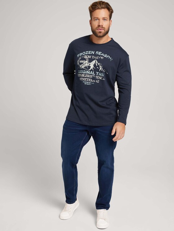 Langarmshirt mit Print - Männer - Sky Captain Blue Langarmshirt mit Print - Männer - Sky Captain Blue - 3 - Men Plus