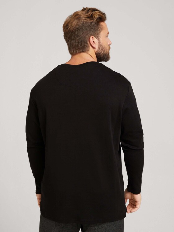 Henley Langarmshirt - Männer - Black Henley Langarmshirt - Männer - Black - 2 - Men Plus