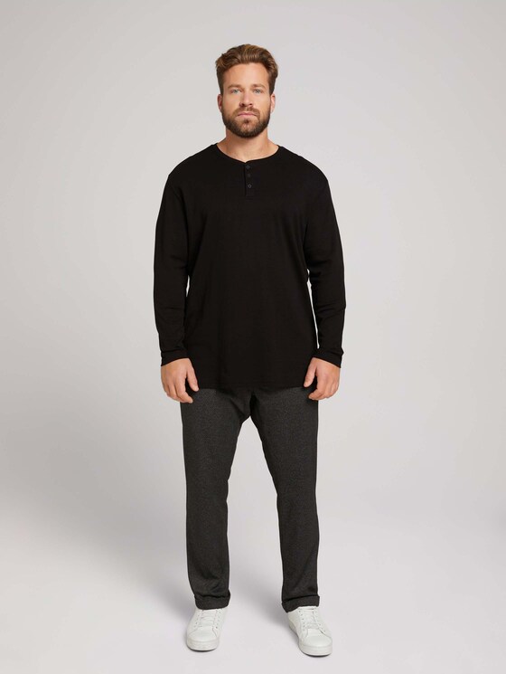 Henley Langarmshirt - Männer - Black Henley Langarmshirt - Männer - Black - 3 - Men Plus