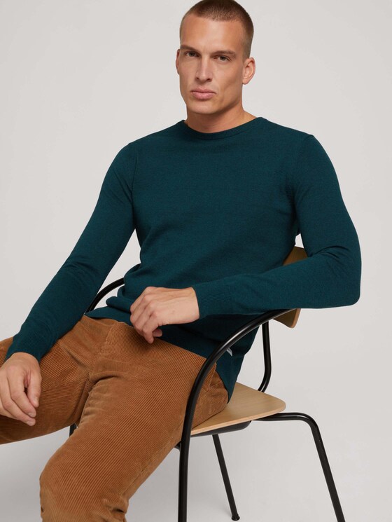 Basic Pullover im Doppelpack - Männer - sapphire green melange Basic Pullover im Doppelpack - Männer - sapphire green melange - 5 - TOM TAILOR
