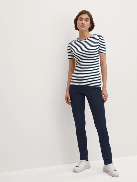 Slim fit t-shirt with stripes by Tom Tailor