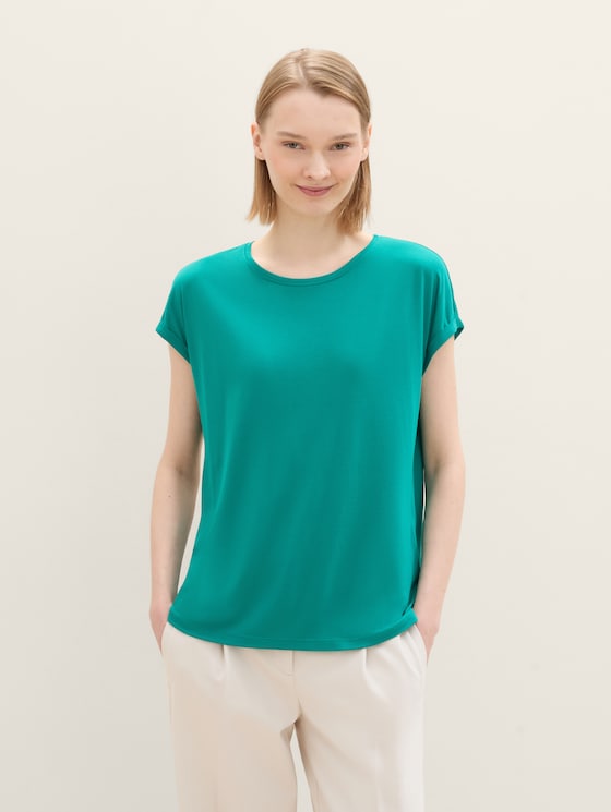 Basic T-shirt door Denim Female, jade green