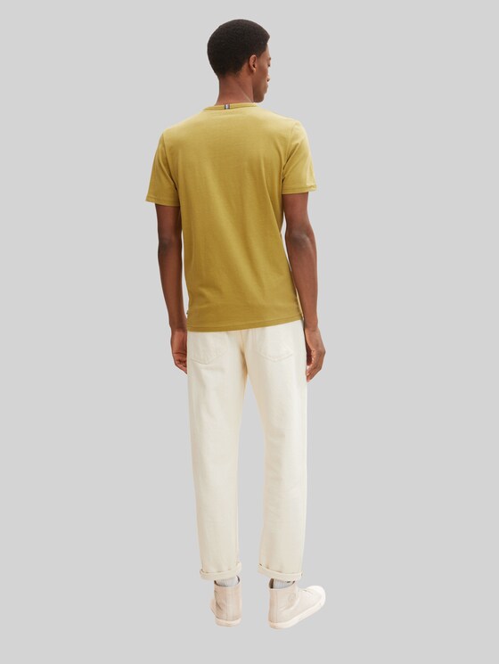 TOM TAILOR Maglietta Uomo Effetto Slavato Con Logo, Girocollo, Cotone, Vestibilità Regolare, Taglie S-3XL