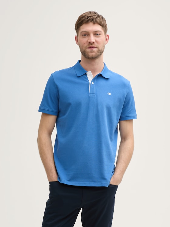 Piqué Poloshirt aus Baumwolle von Men, sapphire blue