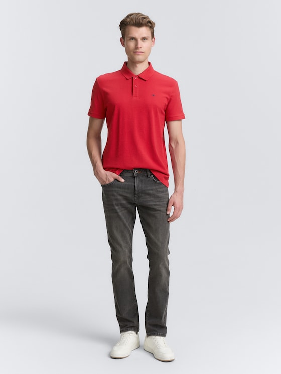 Cotton piqué polo shirt by Men, Samba Red