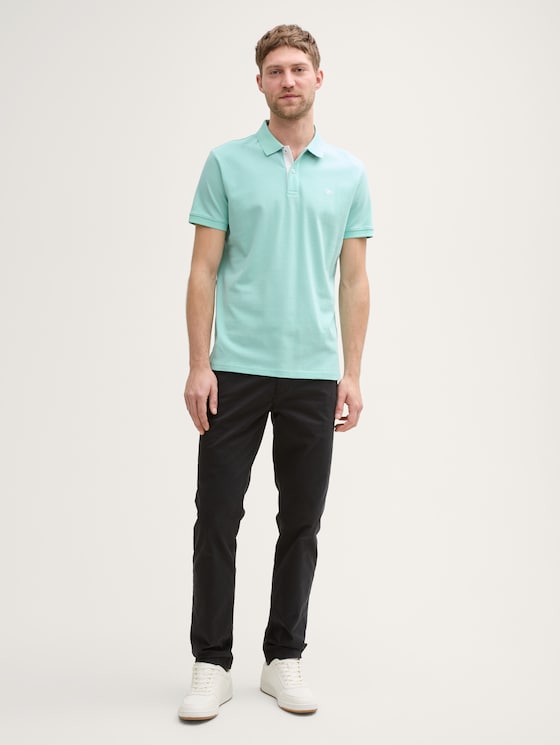 Polo piqué en coton par Men, bright mint green