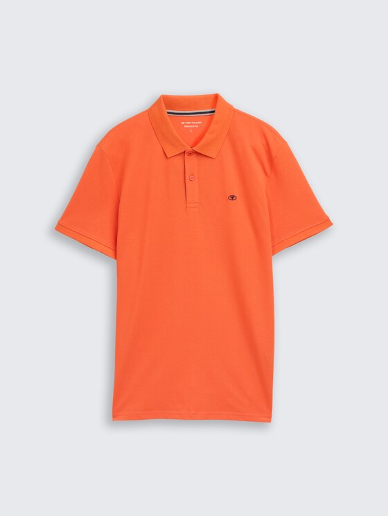 Piqué poloshirt met geborduurd logo door Men, pale red