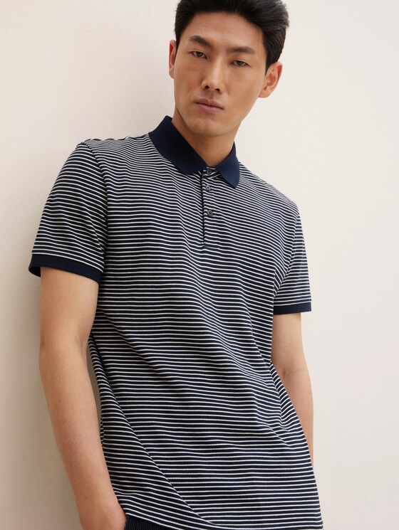 striped polo tee