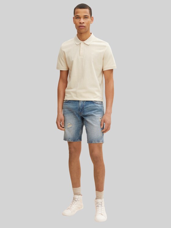 Regular fit denim shorts with recycled 