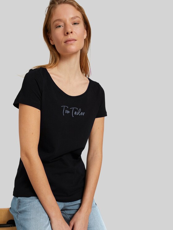 T-shirt with a logo print by Tom Tailor