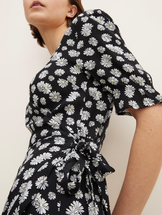 Wrap dress with a floral print