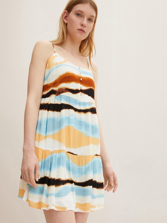 Kurzes Kleid mit mehrfarbigem Muster