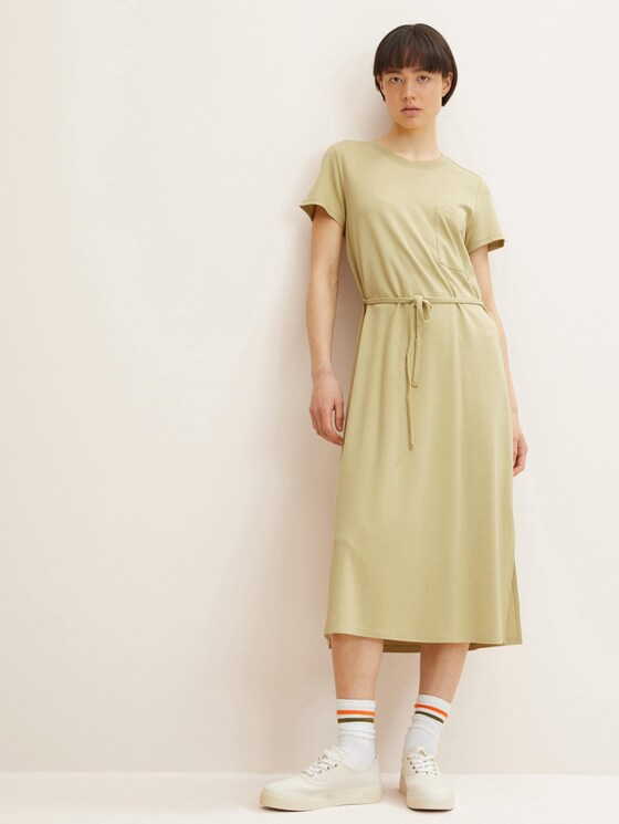 Midikleid mit verstellbarem Kordelzug