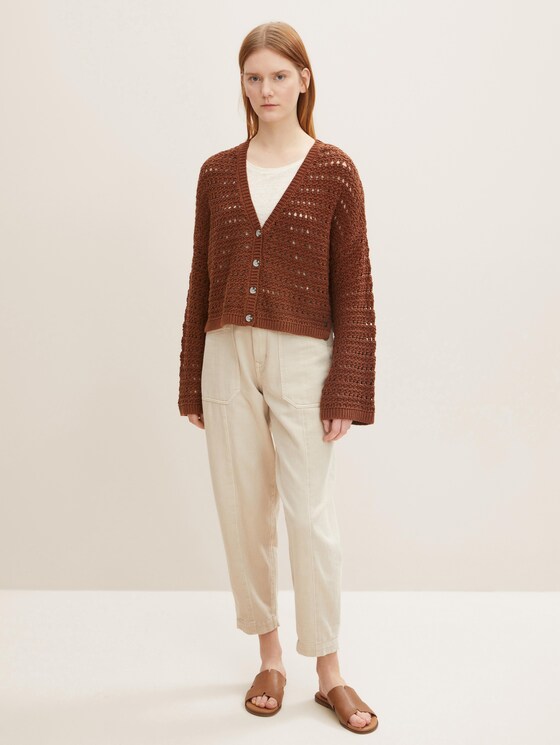 Cardigan with a coarse texture