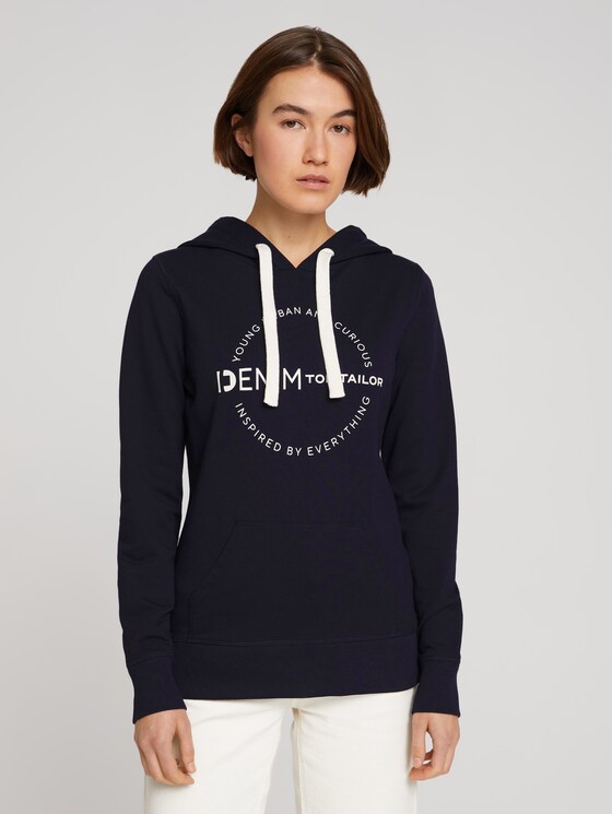 Hoodie mit Logo-Print - Frauen - Sky Captain Blue Hoodie mit Logo-Print - Frauen - Sky Captain Blue - 1 - TOM TAILOR Denim