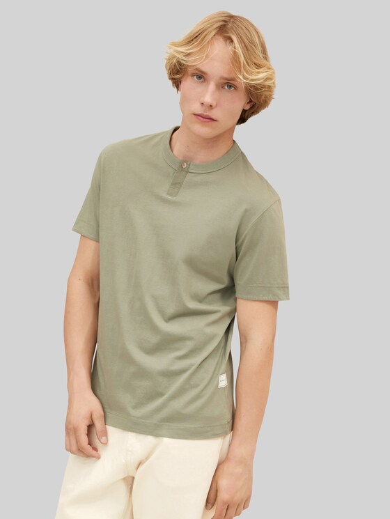 T-shirt with a henley collar by Tom Tailor