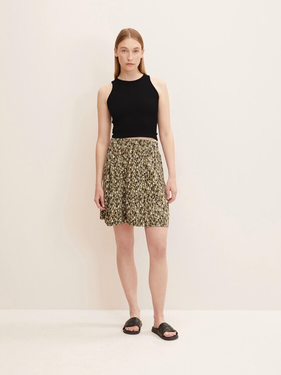 Jersey skirt with flounces