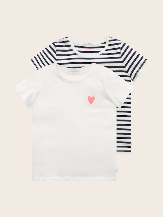 T-shirts in een dubbelpak door Mini Girls, Whisper White