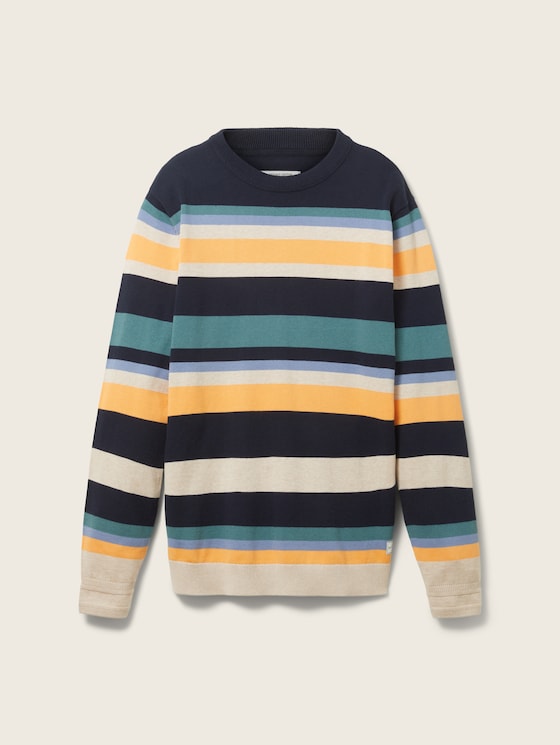 Striped knitted pullover