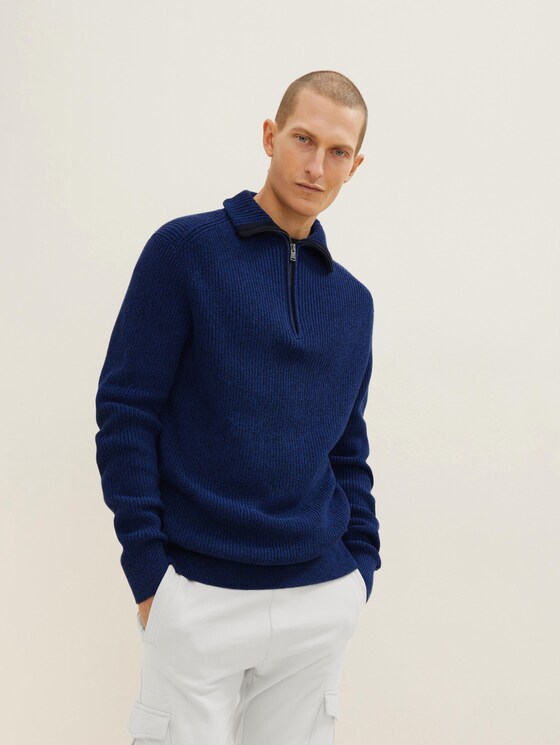 Strickpullover mit Troyerkragen