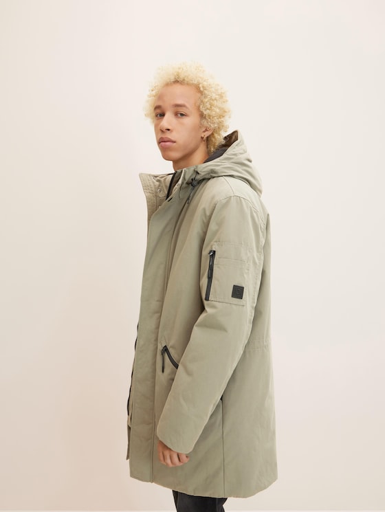 Parka mit Kapuze von Denim Male, Dusty Olive Green