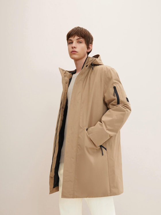 Parka mit Kapuze von Denim Male, Splashed Clay Beige