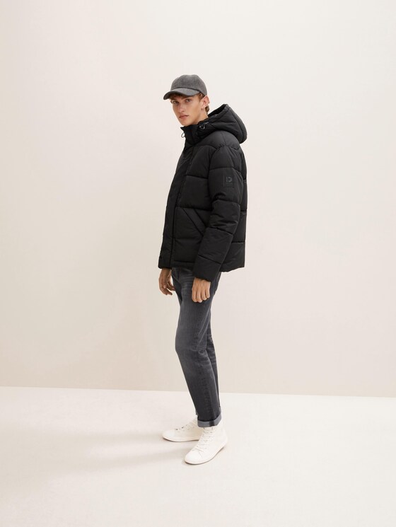 Puffer jacket with a detachable hood - REPREVE Our Ocean