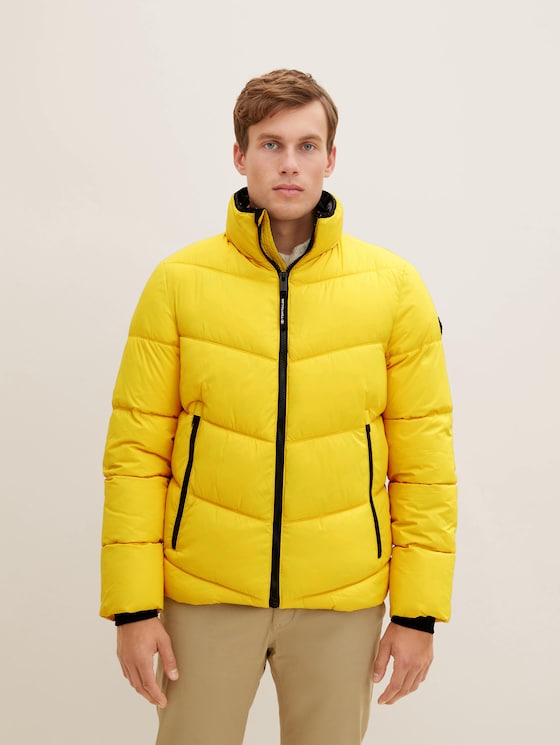 puffer jacket with a stand-up collar - REPREVE Our Ocean