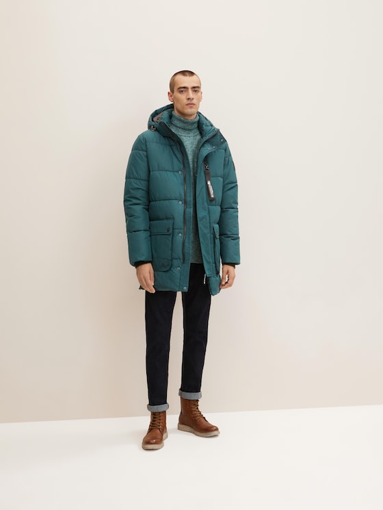 Puffer coat with a hood - REPREVE Our Ocean