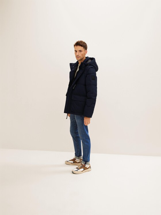 puffer jacket with hood - REPREVE Our Ocean