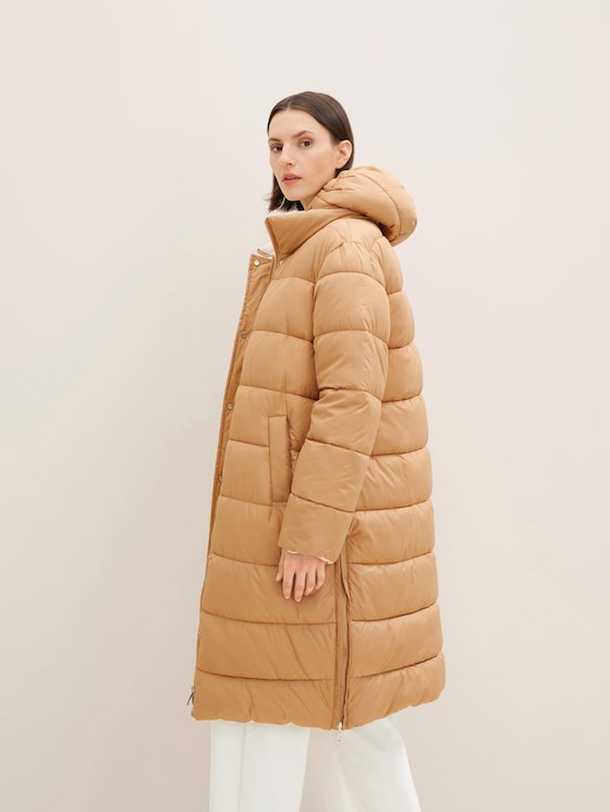Regular-fit quilted coat with a hood - REPREVE Our Ocean