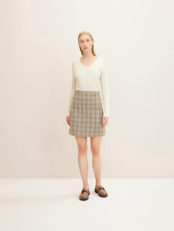 checkered mini-skirt