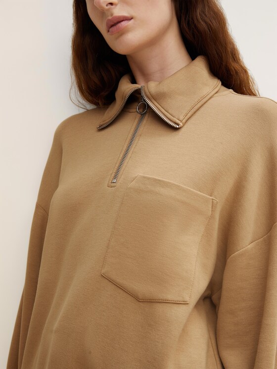 Sweatshirt mit Troyerkragen