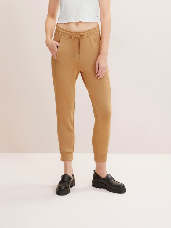 Loose Fit Stoffhose mit Rippbündchen