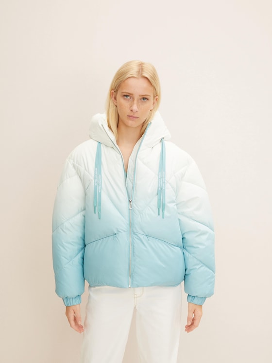 puffer jacket with hood - REPREVE Our Ocean