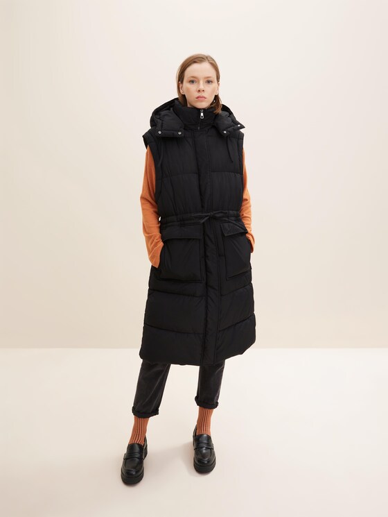 Loose-fit puffer coat with removable sleeves - REPREVE Our Ocean