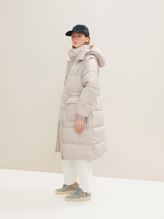 Loose-fit puffer coat with removable sleeves - REPREVE Our Ocean