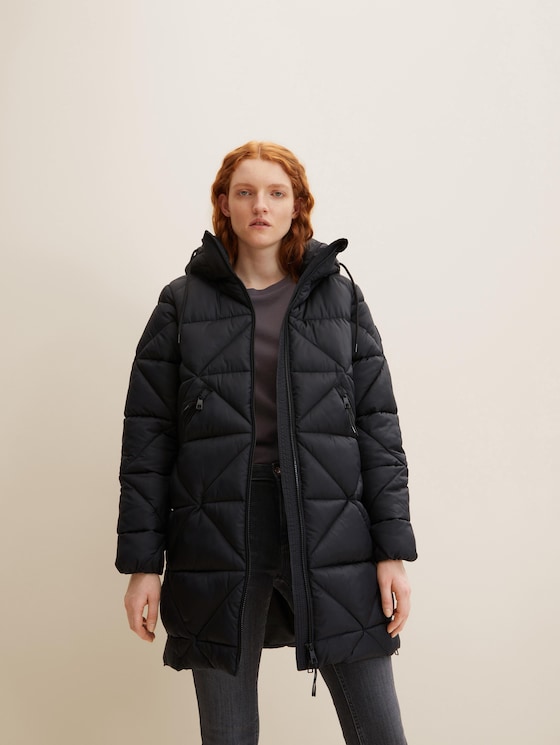 Quilted coat with a removable hood - REPREVE(R) Our Ocean(R)