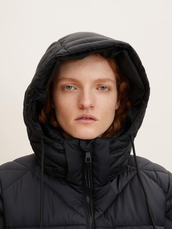 Quilted coat with a removable hood - REPREVE(R) Our Ocean(R)