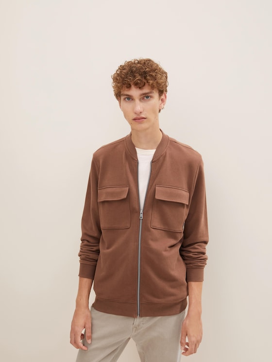 Bomber jacket with patch pockets