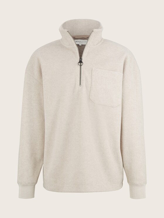 Sweatshirt with a troyer collar 